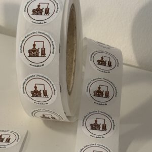 Aufkleber Ø 3cm auf Abziehstreifen